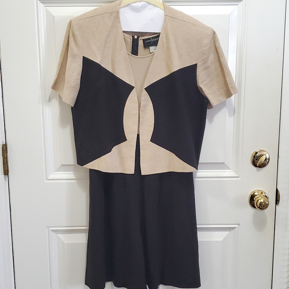 John Roberts Vintage Romper Black and Tan Size 10